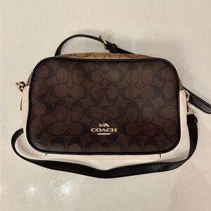 Coach Jes Signature Brown and Black Crossbody Bag